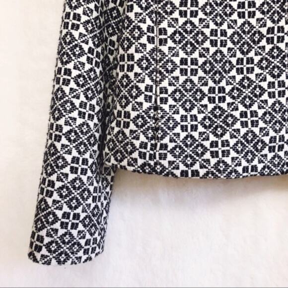 Tory Burch Navy Patterned Textured Jacket - Picture 7 of 8